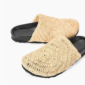 STAUD Dia Raffia Mules Natural Size EU 36
